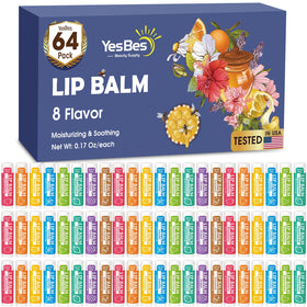 YesBes 64 Pack Lip Balm assorted flavours front view