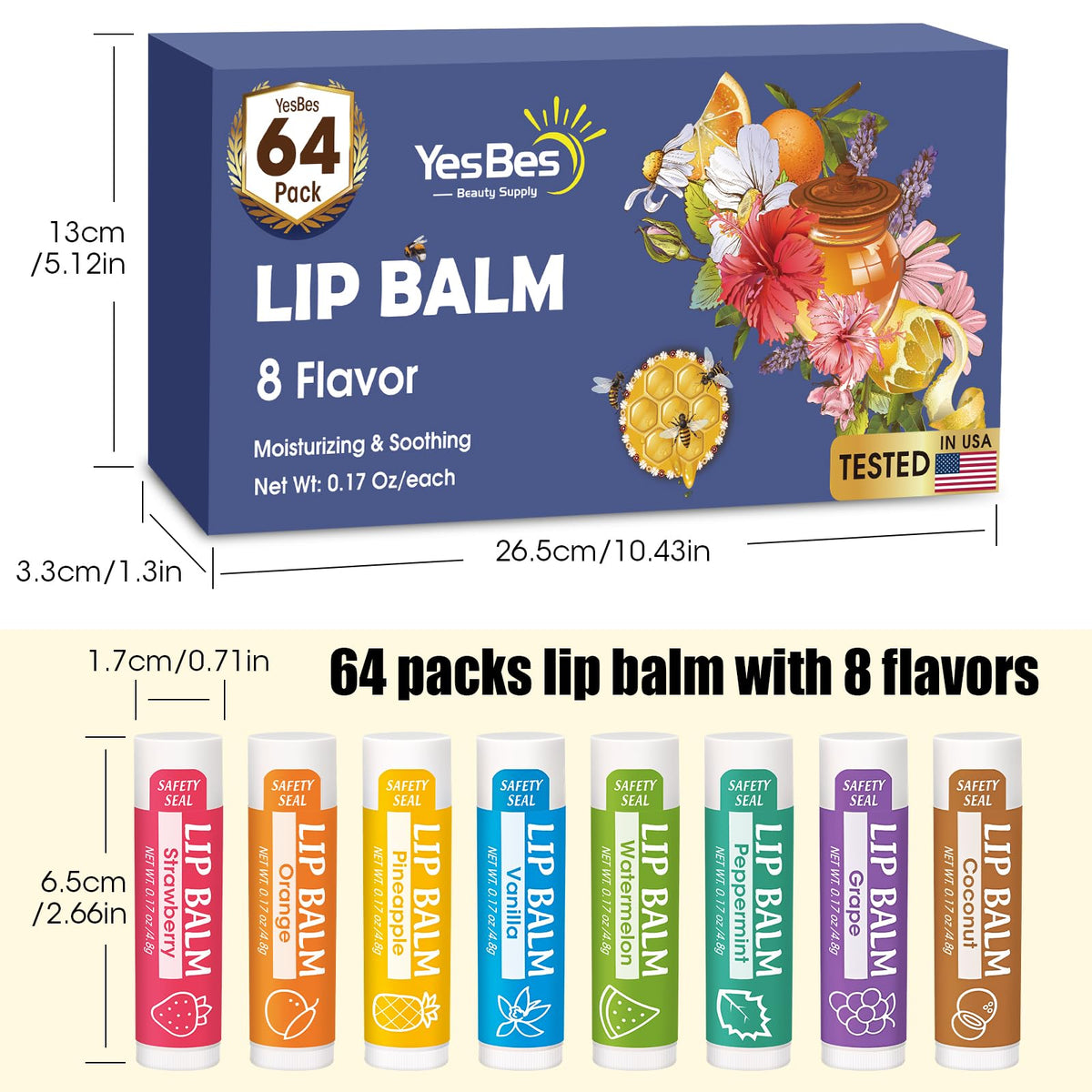 YesBes lip balm orange flavour tube