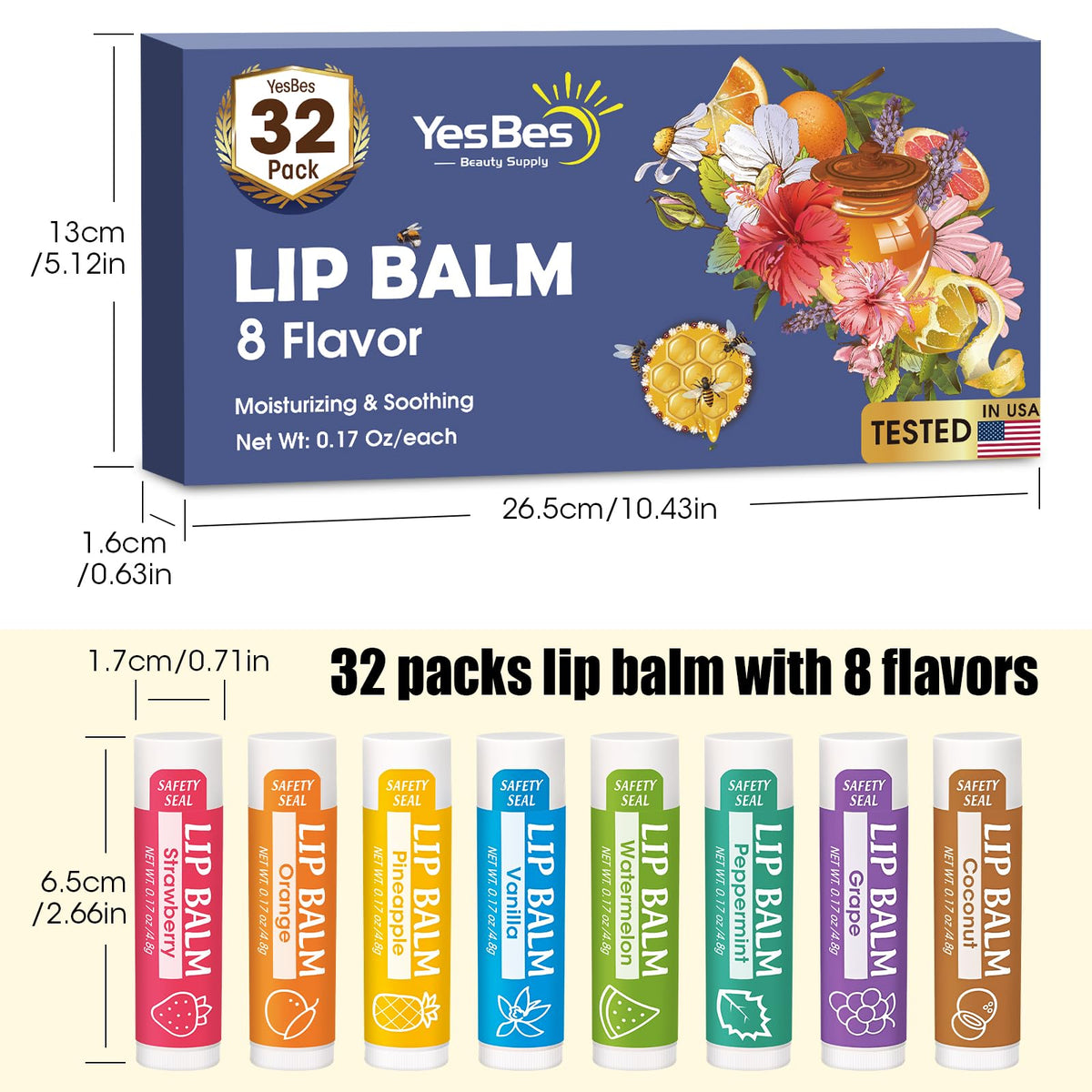 YesBes Lip Balm Pineapple flavour tube with label