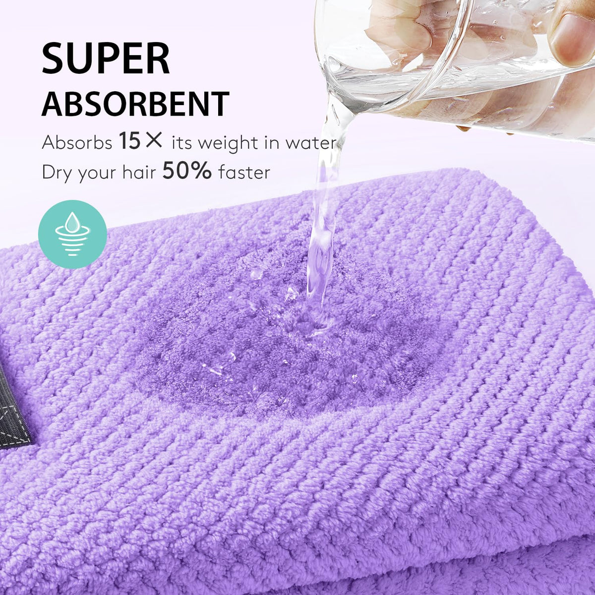 YFONG hair towel wrap close-up showing absorbent texture