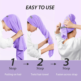 YFONG hair towel wrap displayed with hair care products