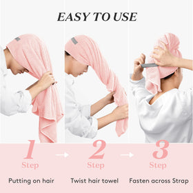 YFONG hair towel wrap in a bathroom setting