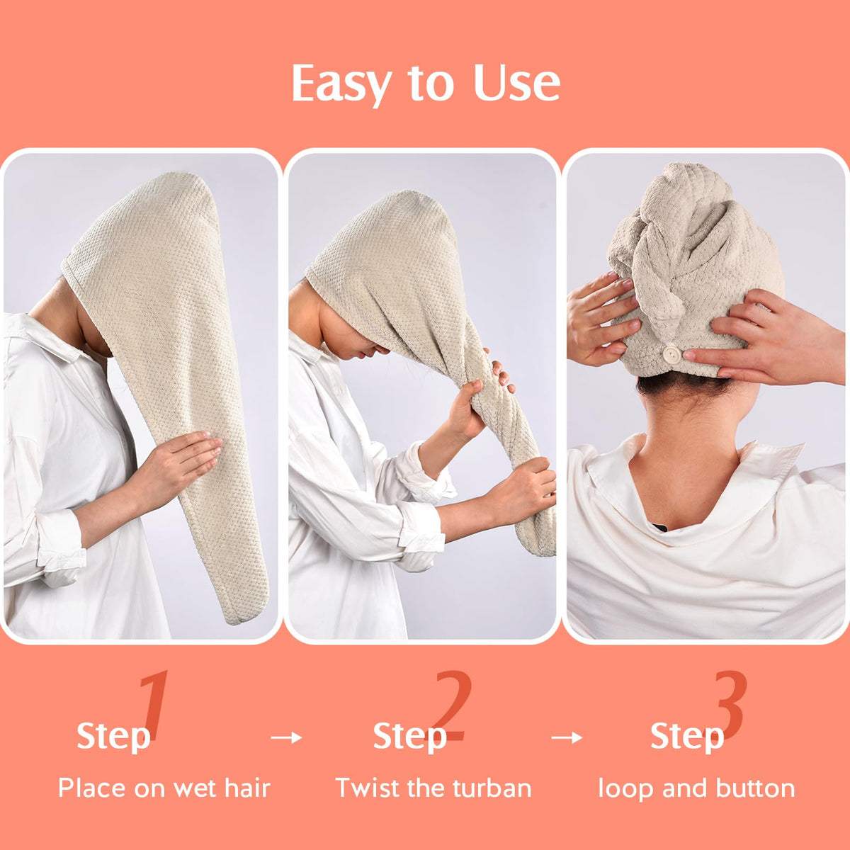 YFONG hair towel wrap in a travel setting