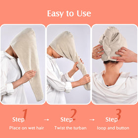 YFONG hair towel wrap in a travel setting