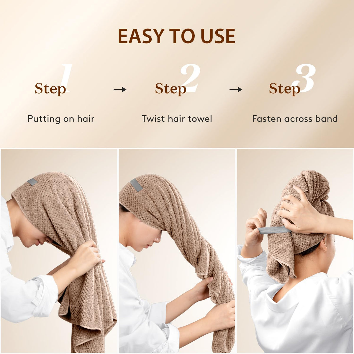 YFONG Large Microfiber Hair Towel Wrap in various colours