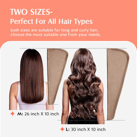 YFONG Microfiber Hair Towel Wrap demonstrating use on long hair