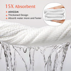 YFONG Microfiber Hair Towel Wrap front view in blue
