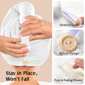 YFONG Microfiber Hair Towel Wrap in a travel setting