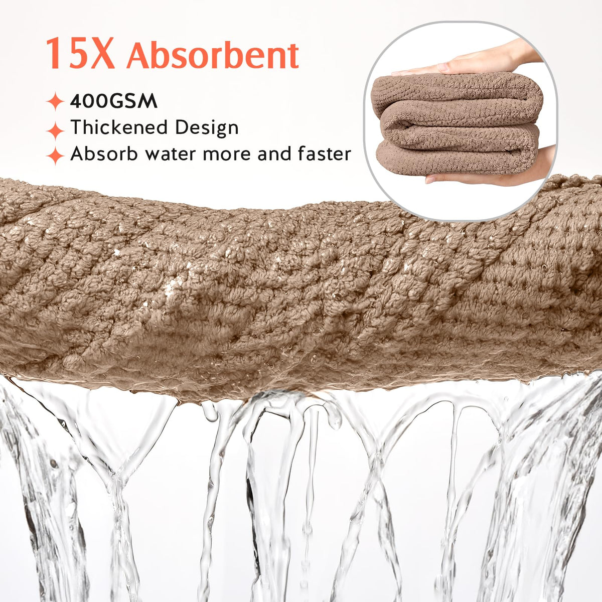 YFONG Microfiber Hair Towel Wrap in blue side view