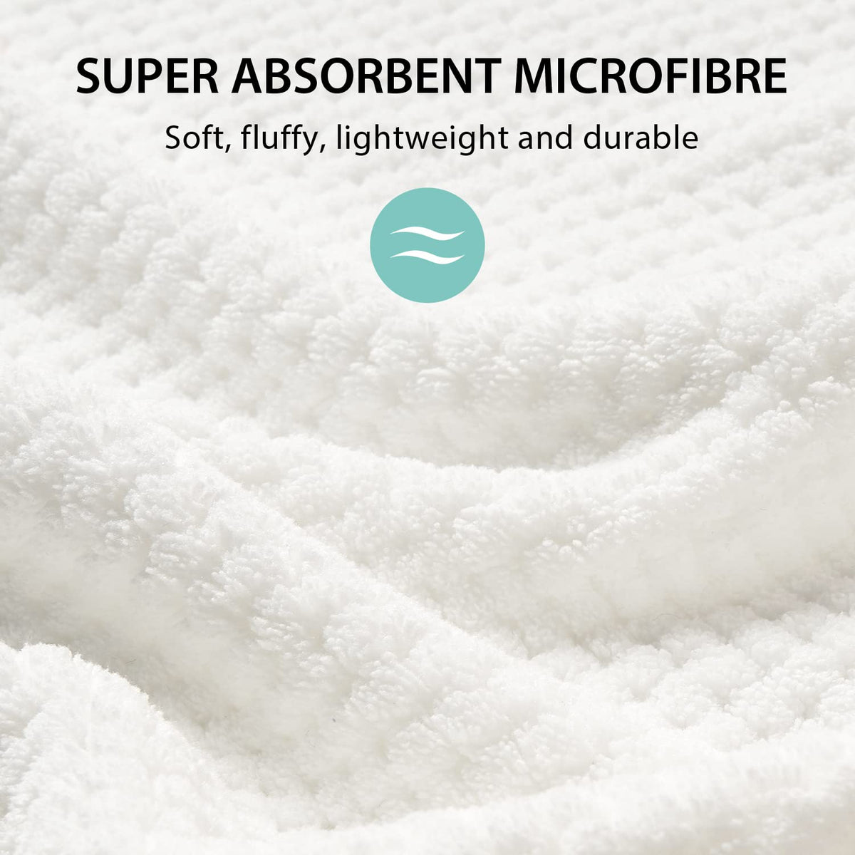 YFONG Microfiber Hair Towel Wrap laid flat on a bathroom counter