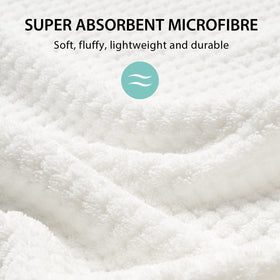 YFONG Microfiber Hair Towel Wrap laid flat on a bathroom counter