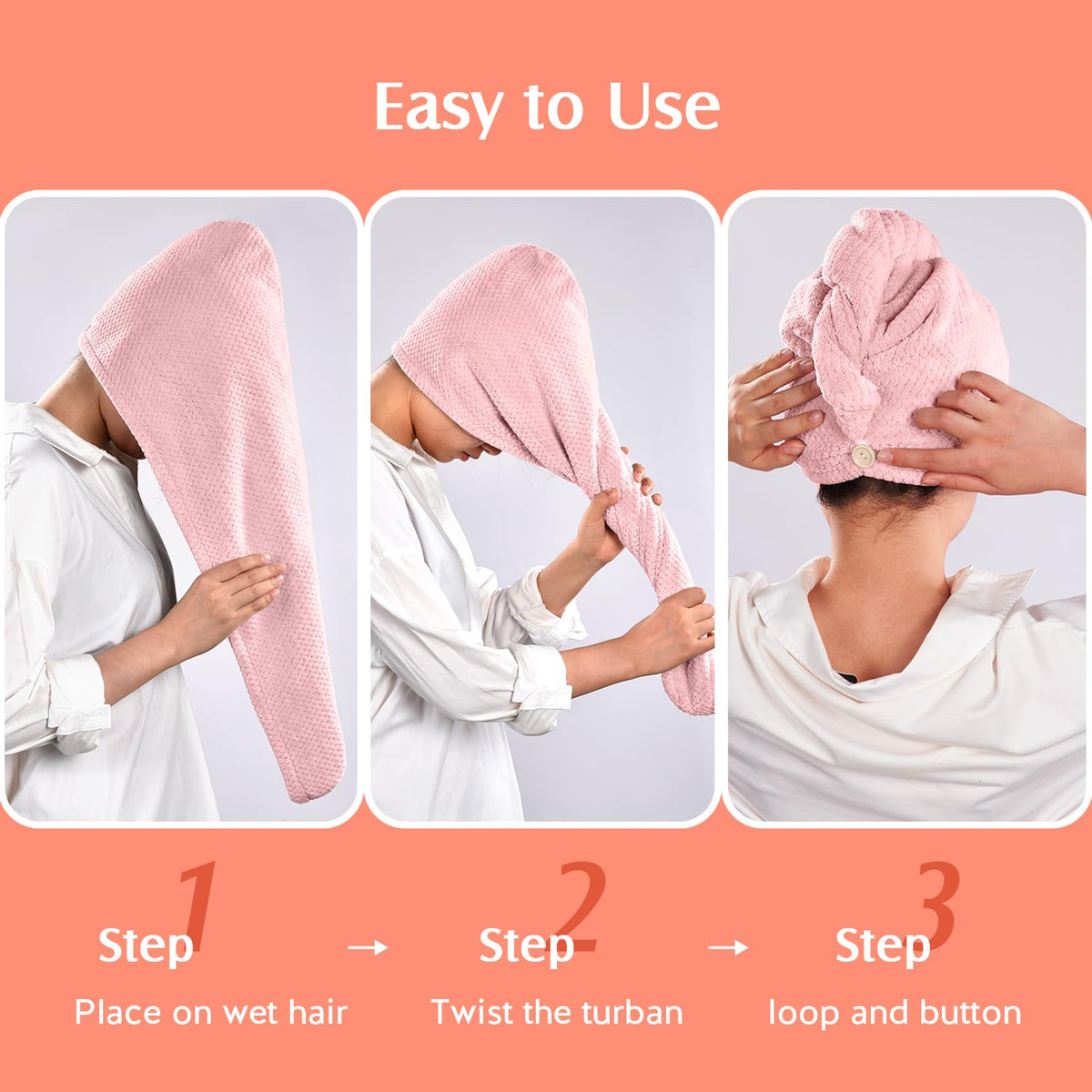 YFONG Microfiber Hair Towel Wrap packaging