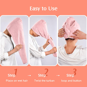 YFONG Microfiber Hair Towel Wrap packaging