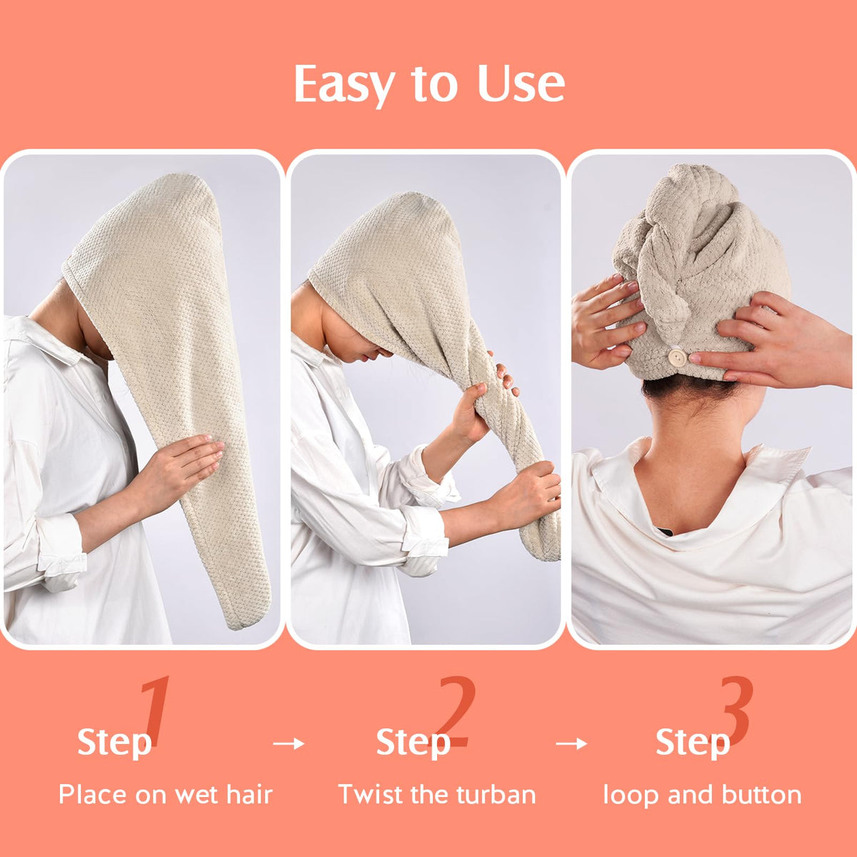 YFONG Microfiber Hair Towel Wrap packaging details