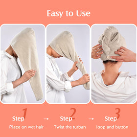 YFONG Microfiber Hair Towel Wrap packaging details