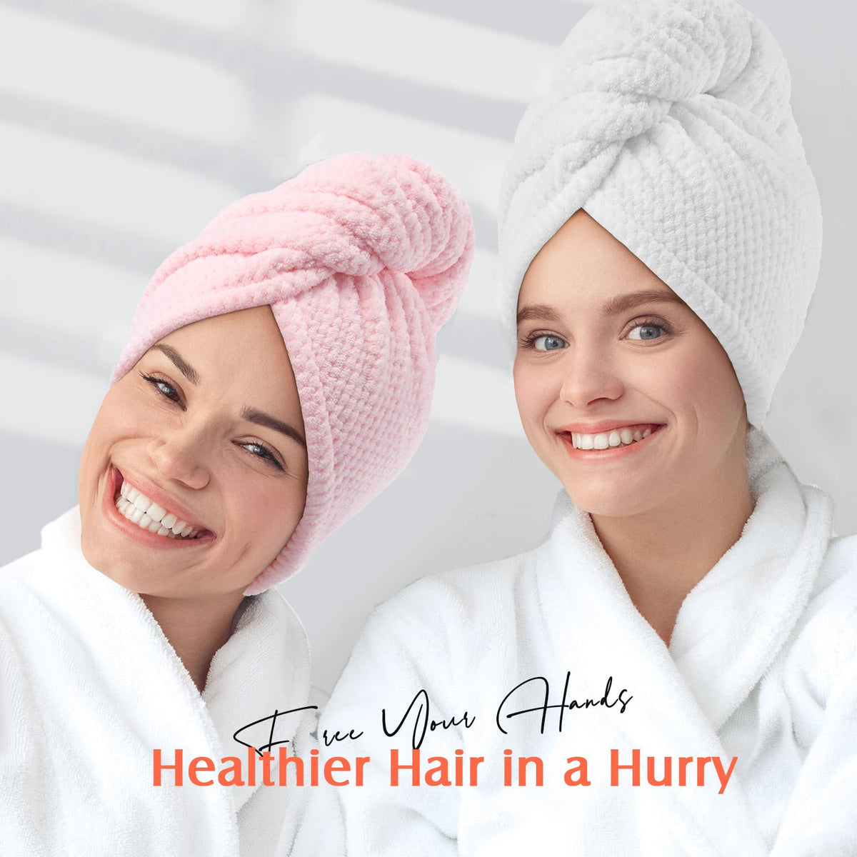 YFONG Microfiber Hair Towel Wrap packaging display