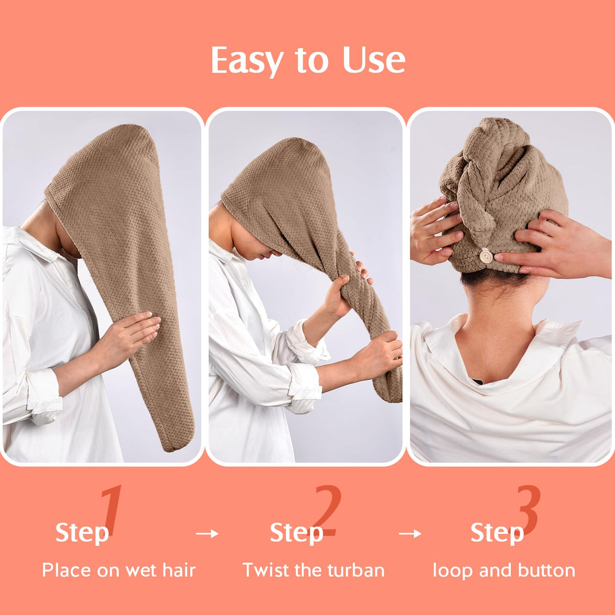 YFONG Microfiber Hair Towel Wrap packaging view