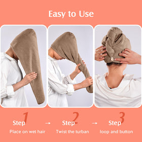 YFONG Microfiber Hair Towel Wrap packaging view