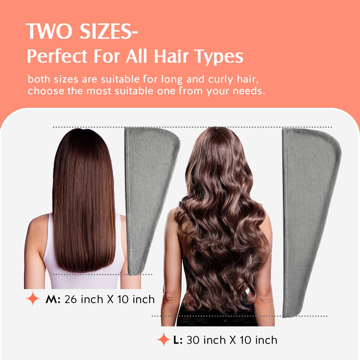 YFONG Microfiber Hair Towel Wrap showing absorbency test