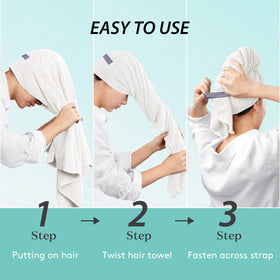 YFONG Microfiber Hair Towel Wrap showing absorbent texture