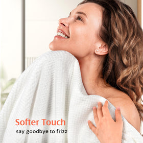 YFONG Microfiber Hair Towel Wrap showing button and loop