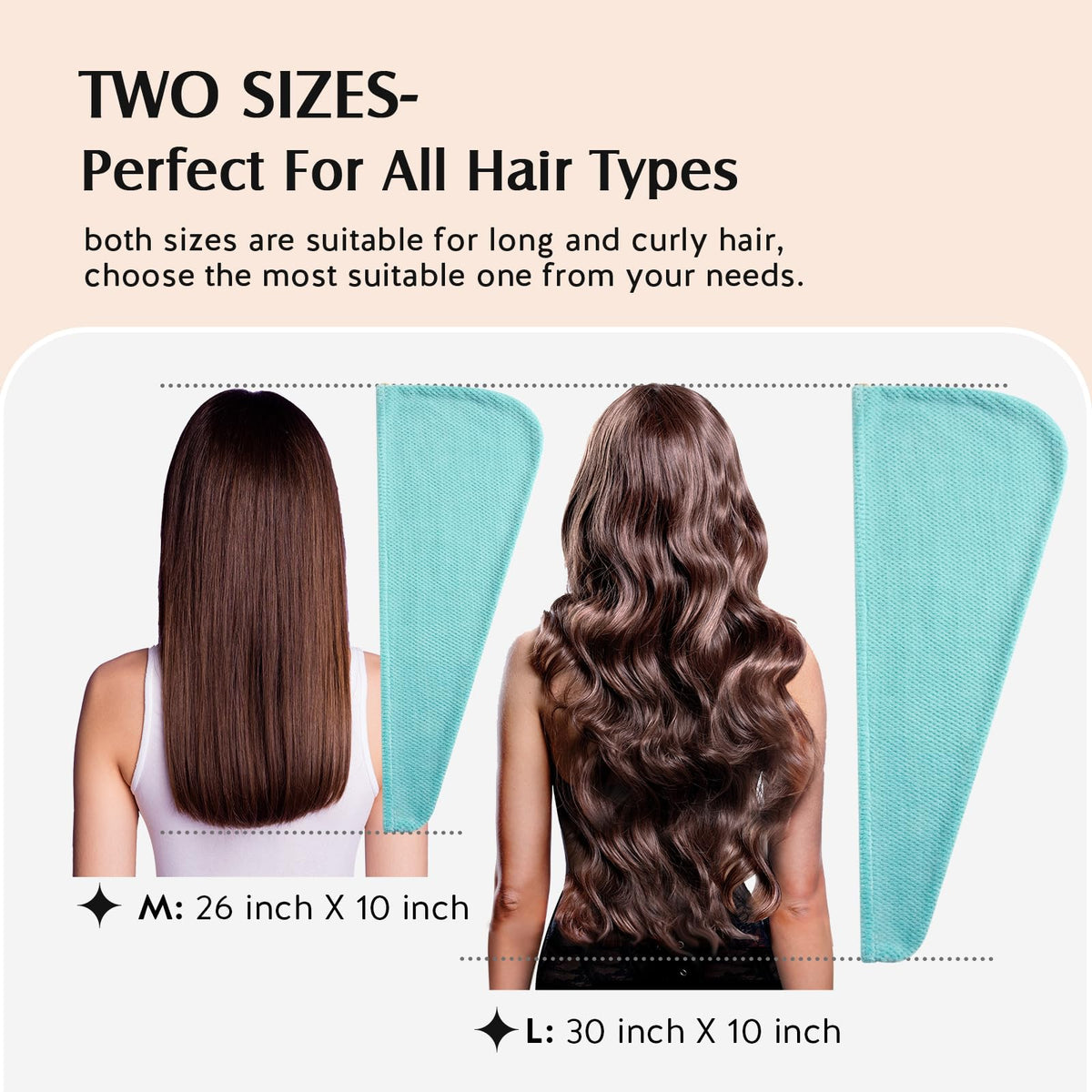 YFONG Microfiber Hair Towel Wrap showing secure button closure