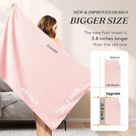 YFONG microfiber towel wrap displayed with water absorption demonstration