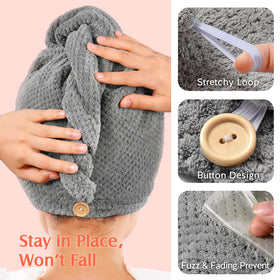 YFONG two pack hair towel wraps displayed together