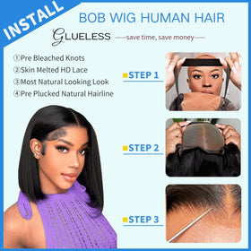 YFOXI 10 Inch Bob Wig styled for a casual look