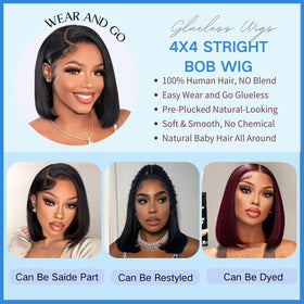 YFOXI Bob Wig cap with adjustable band and combs