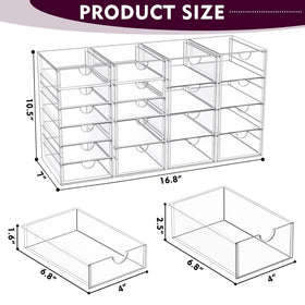 YFXCVSL Acrylic Makeup Organizer filled with makeup products