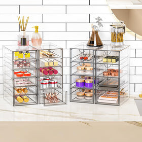 YFXCVSL Acrylic Makeup Organizer side view showing clear design