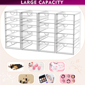 YFXCVSL Acrylic Makeup Organizer with jewelry and accessories