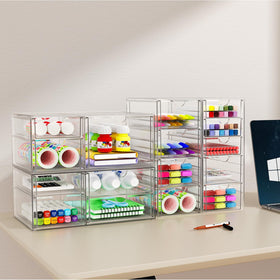 YFXCVSL Acrylic organizer on a bathroom counter