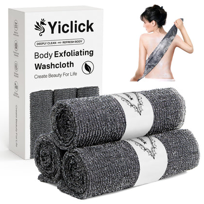 Yiclick 3 PCS Exfoliating Washcloth Towels front view