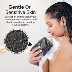 Yiclick back scrubber towel in use