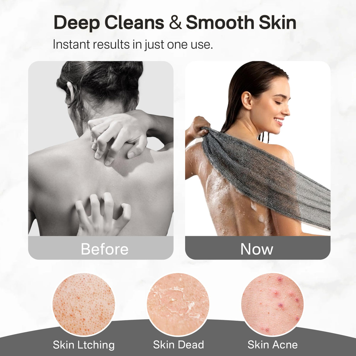 Yiclick exfoliating towel folded for storage