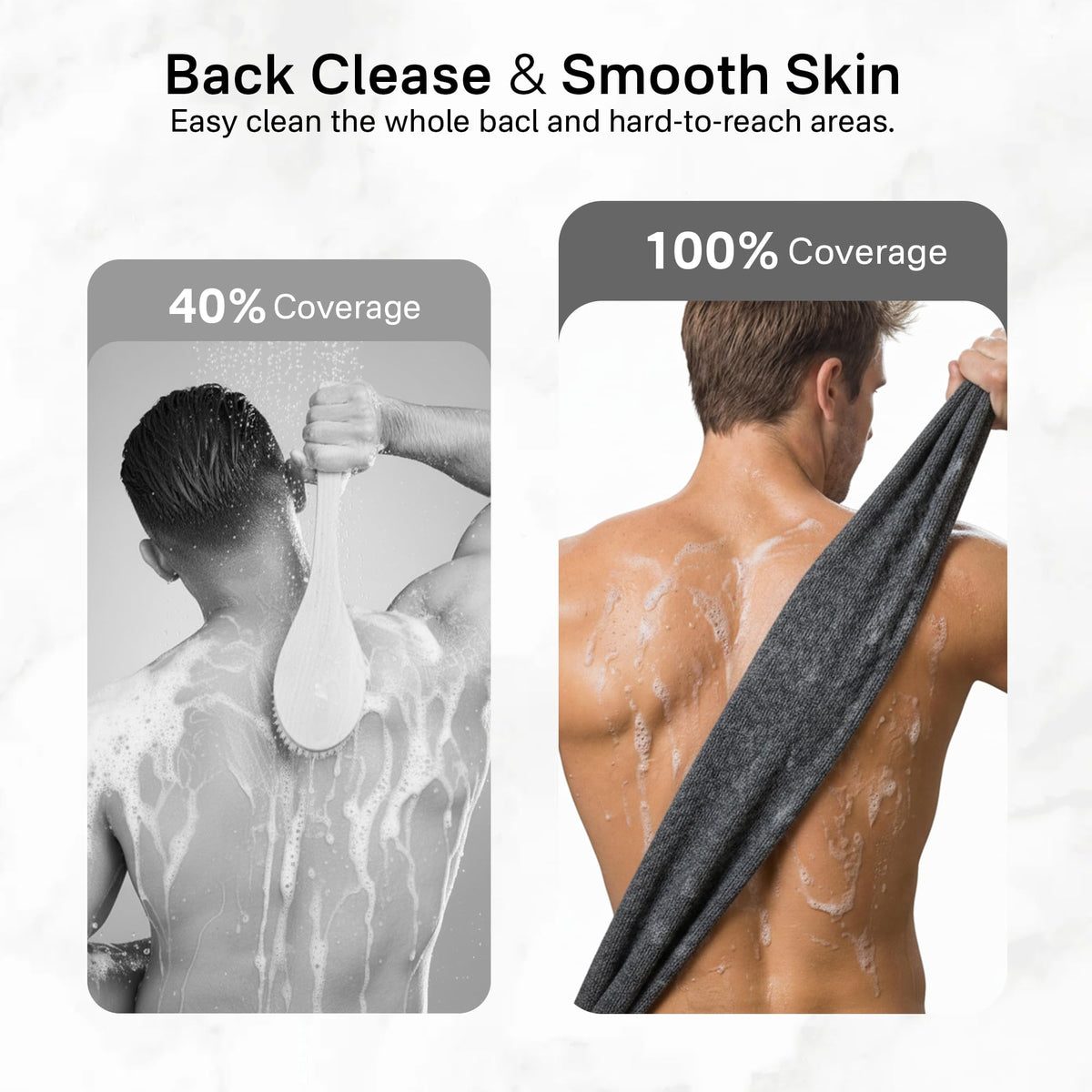 Yiclick exfoliating washcloth towel hanging to dry