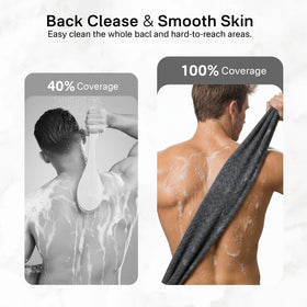 Yiclick exfoliating washcloth towel hanging to dry
