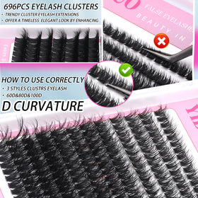 YIDUO 100D lash clusters included in the kit