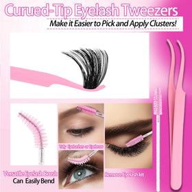 YIDUO 150D and 200D lash clusters displayed