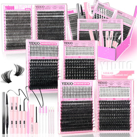 YIDUO 1520Pcs Lash Clusters Kit front view with all components