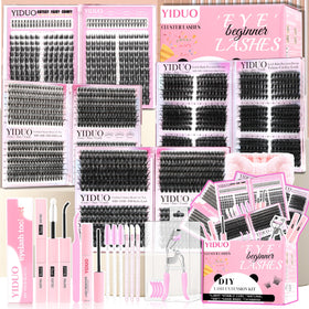 YIDUO 1916Pcs Cluster Lash Kit front view with all components