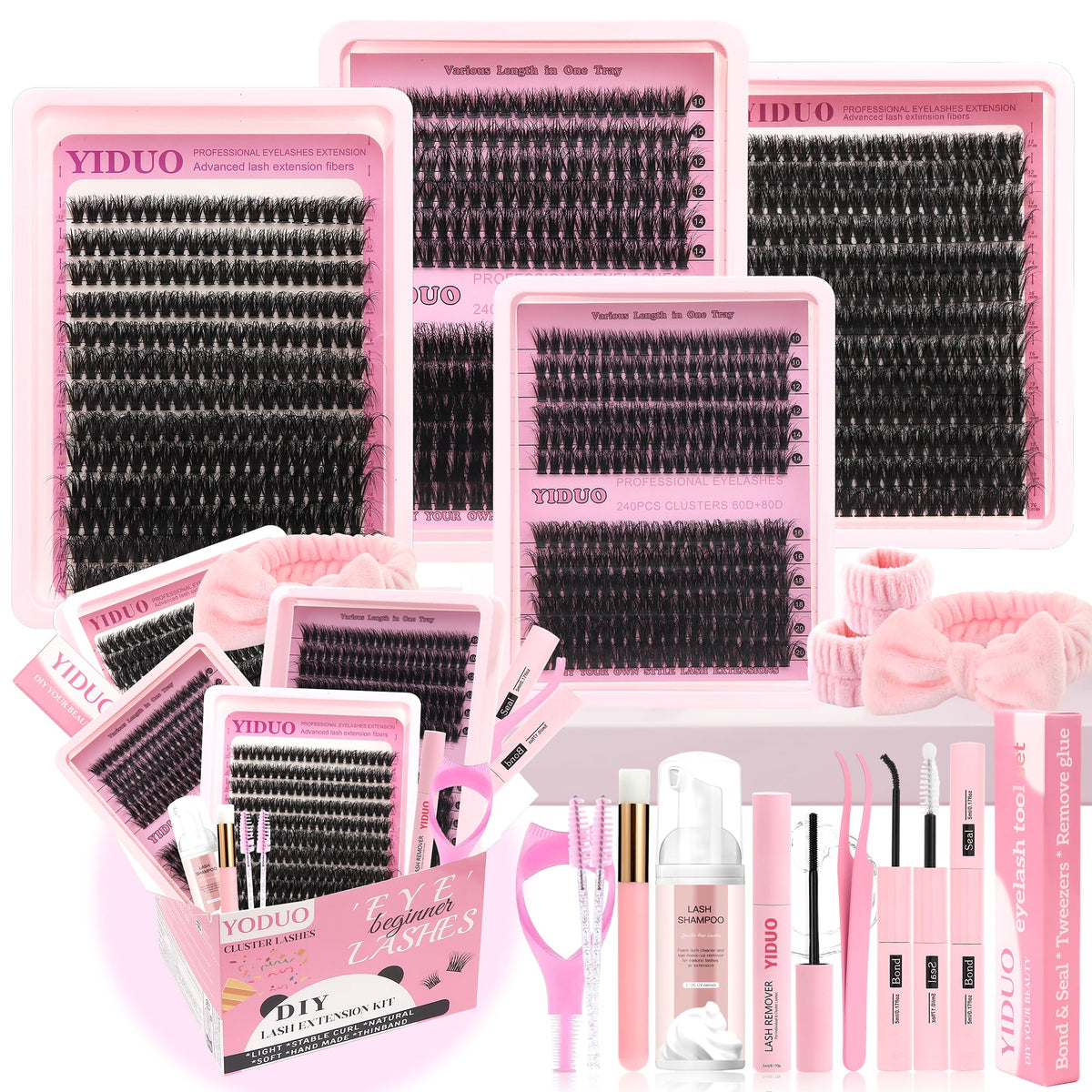 YIDUO 994Pcs Lash Clusters Kit packaging front view