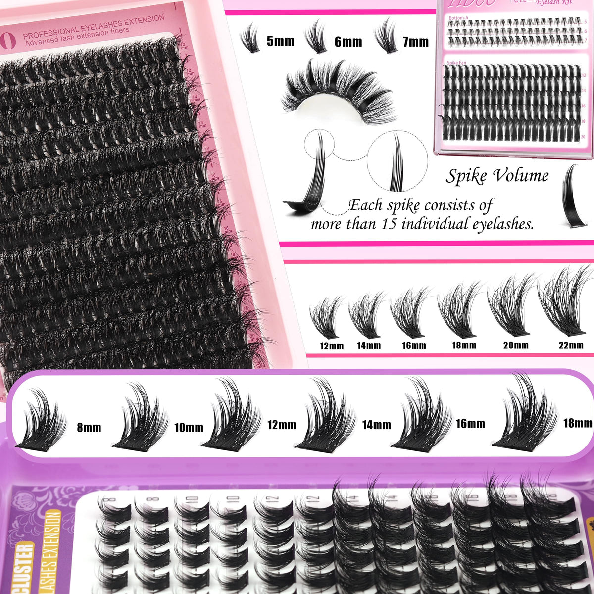 YIDUO Bottom lash clusters with applicator