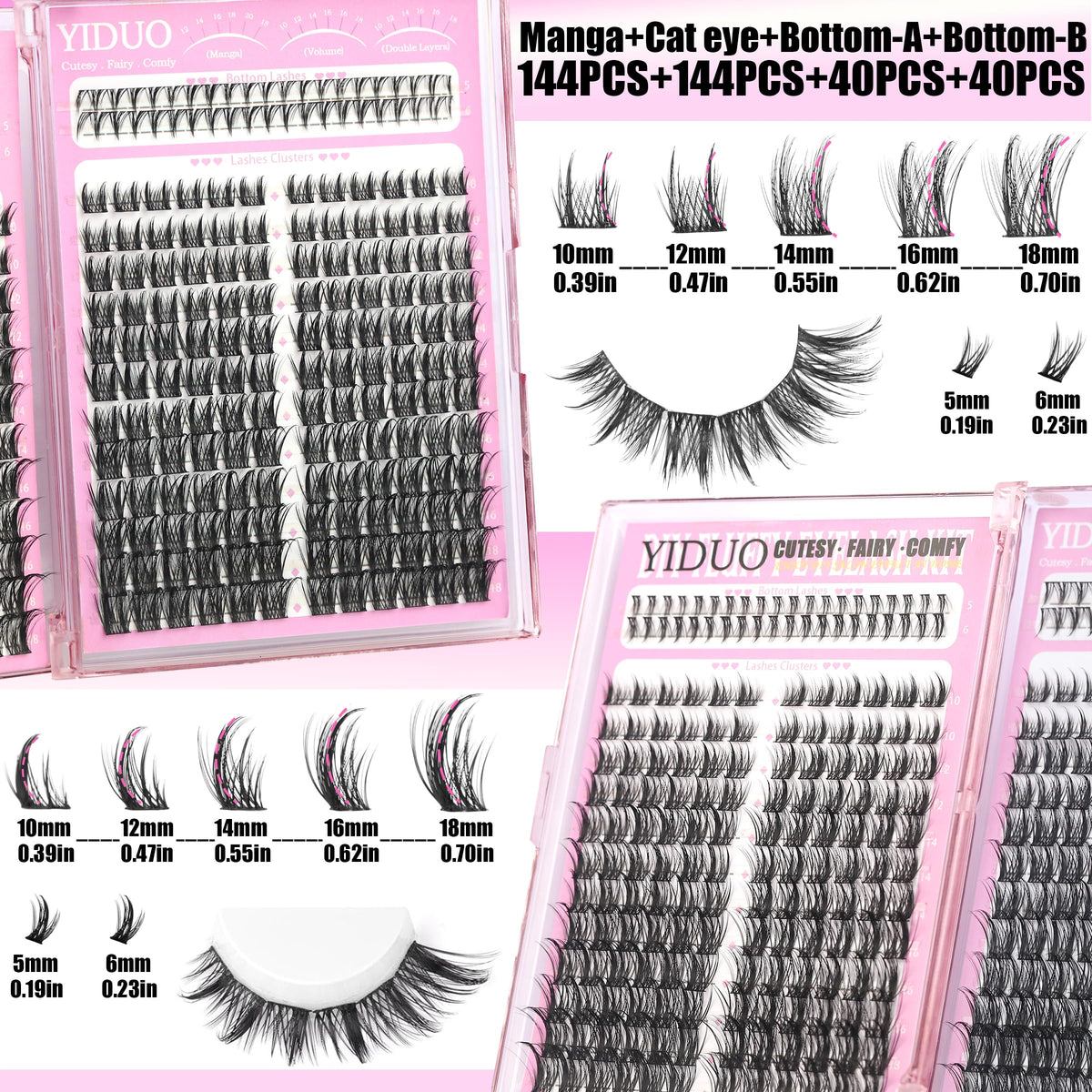 YIDUO cluster lash kit packaging front view