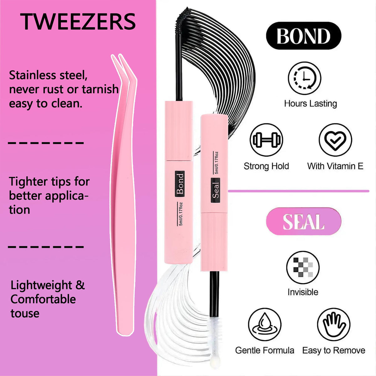 YIDUO Cluster Lashes Kit contents laid out on a surface