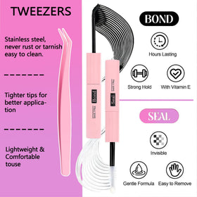 YIDUO Cluster Lashes Kit contents laid out on a surface