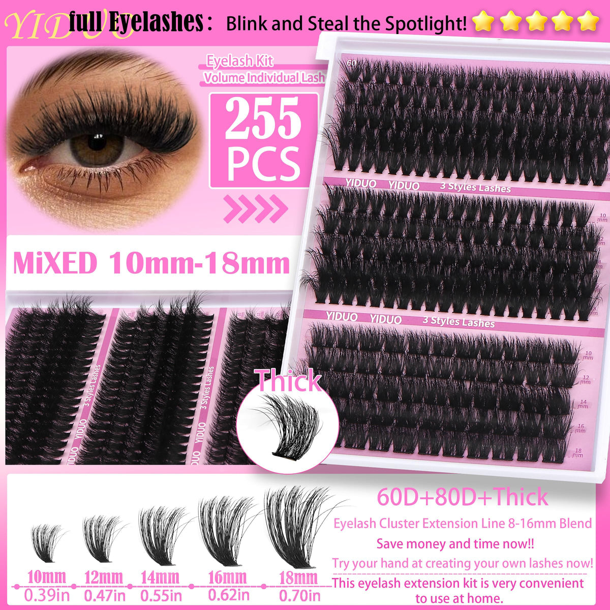 YIDUO eyelash bond and seal along with makeup remover