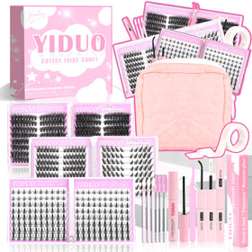 YIDUO Eyelash Clusters Kit with makeup bag and tools